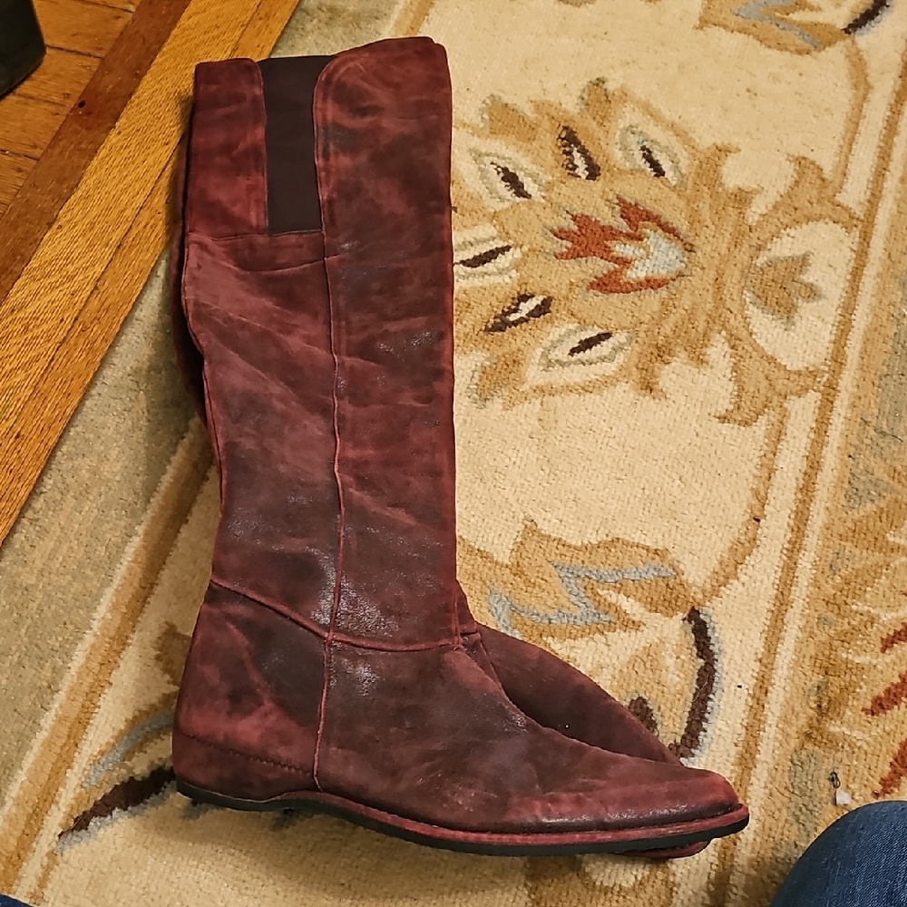 STEPHANIE KELIAN Stylish Burgundy over the knee Leather Boots 7